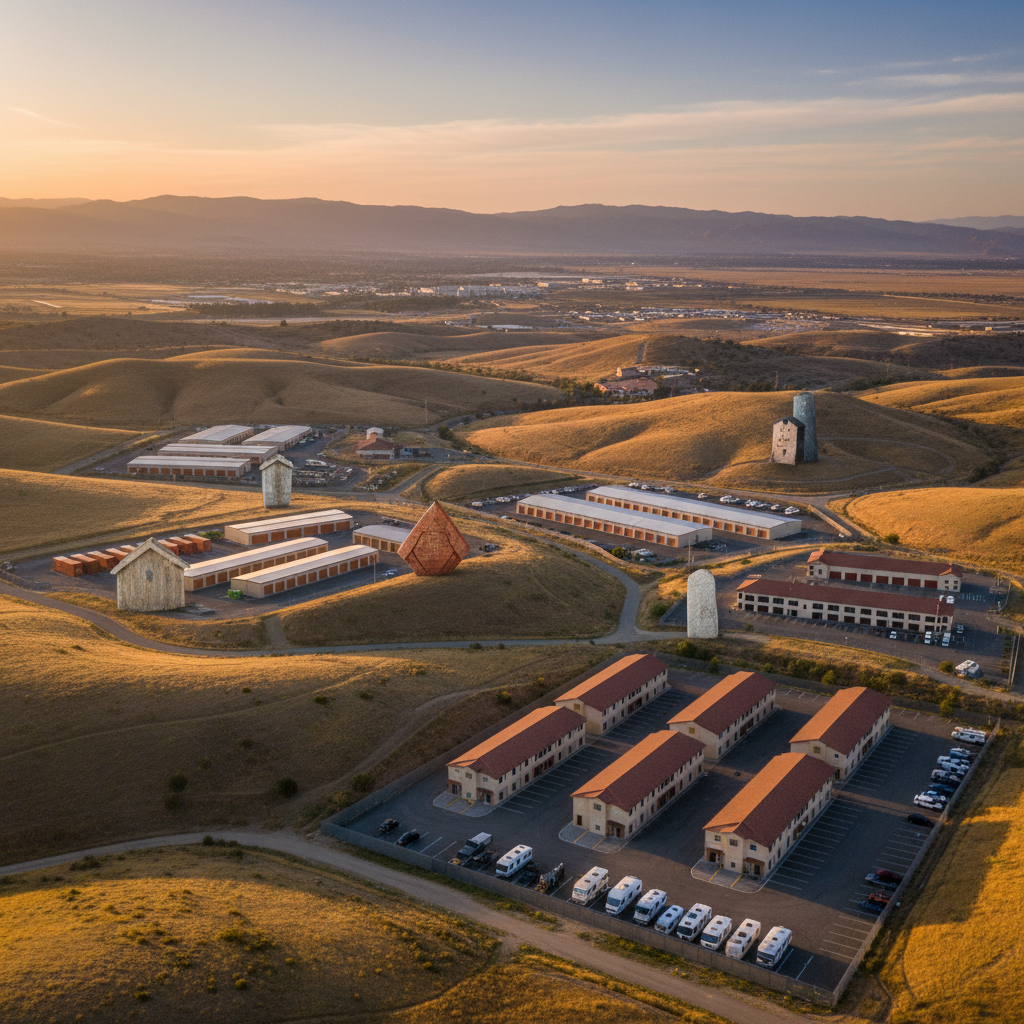 California landscape with storage facilities under local jurisdiction.