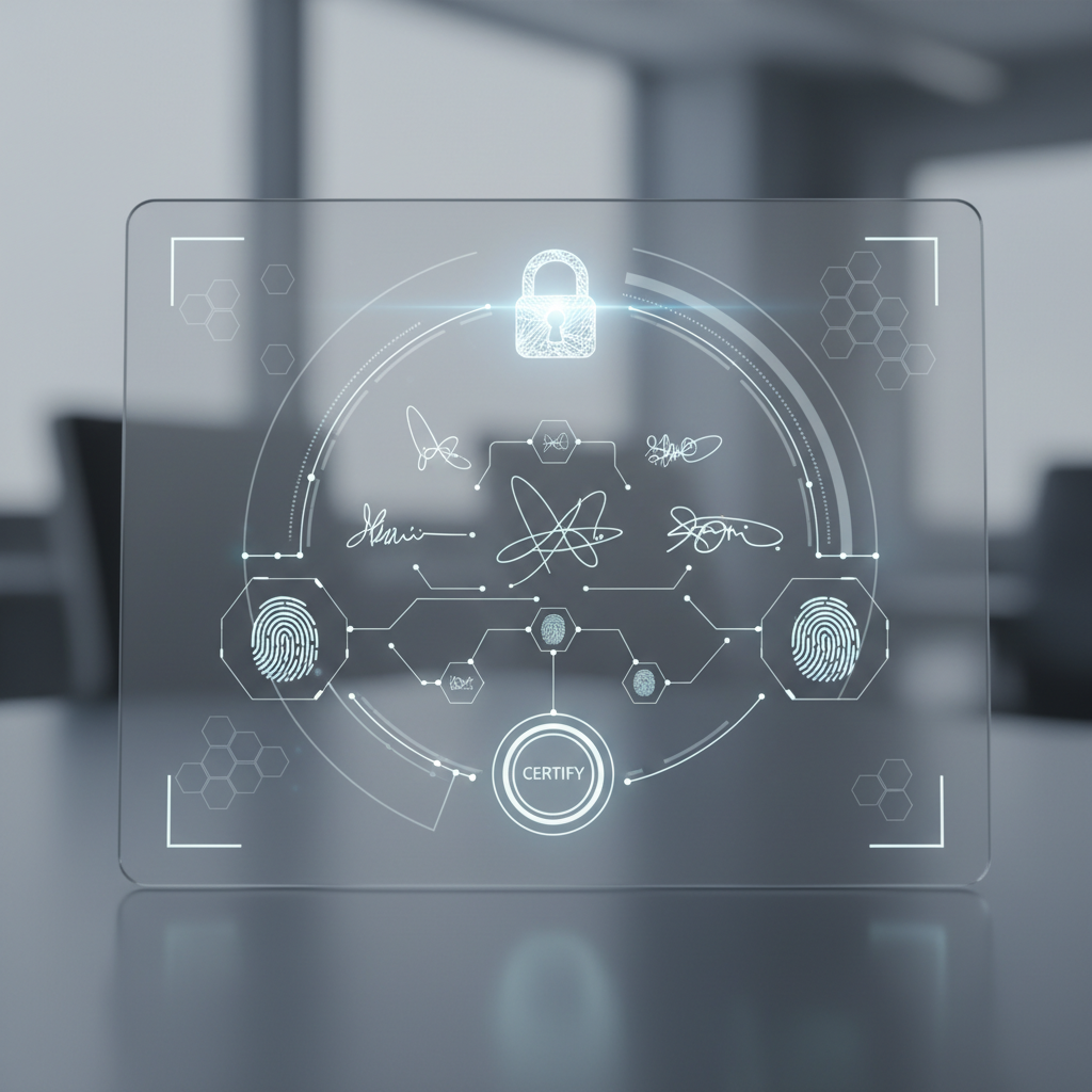 Digital interface showing electronic signatures for SPCC certification.