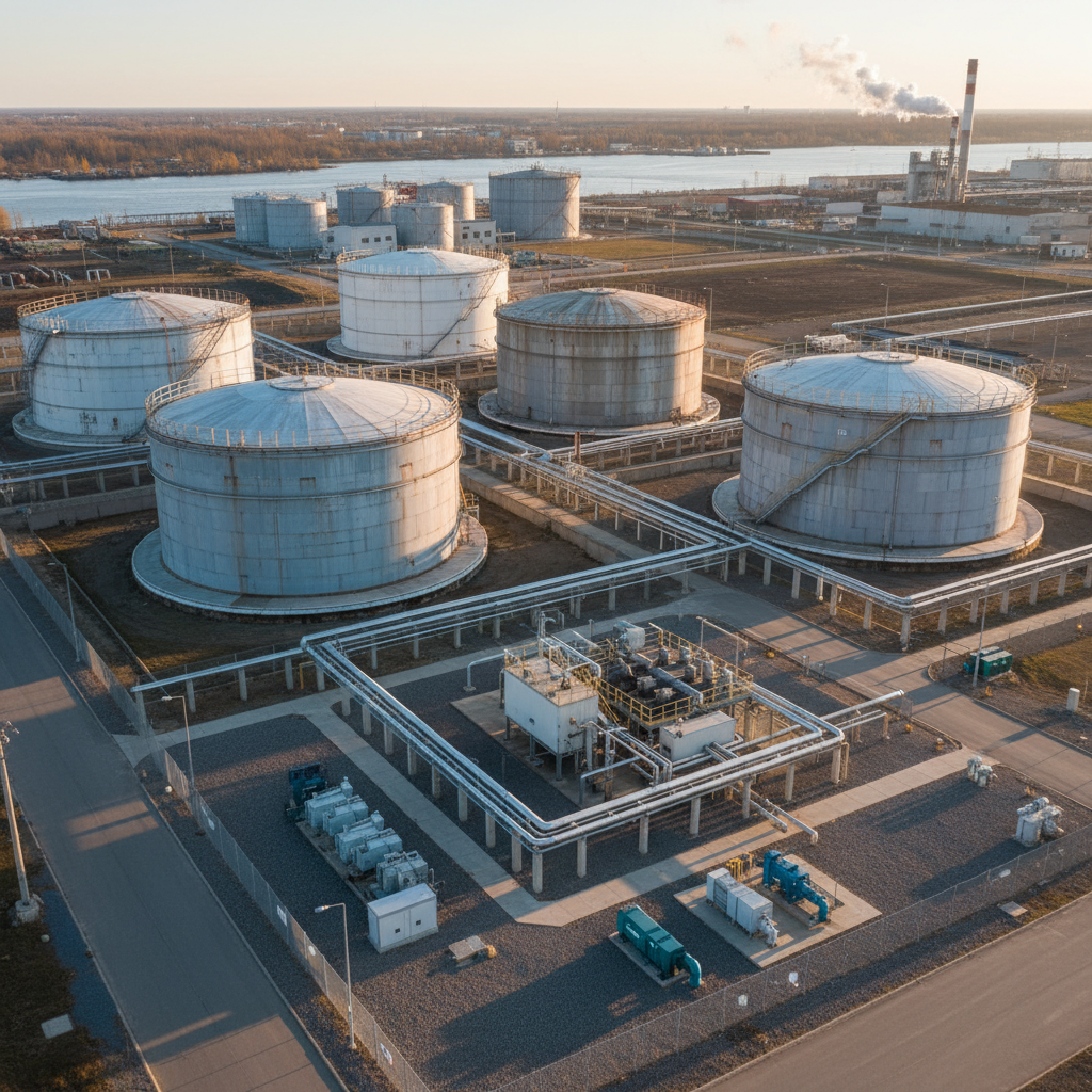 Aboveground storage tanks at a facility complying with EPA SPCC regulations.