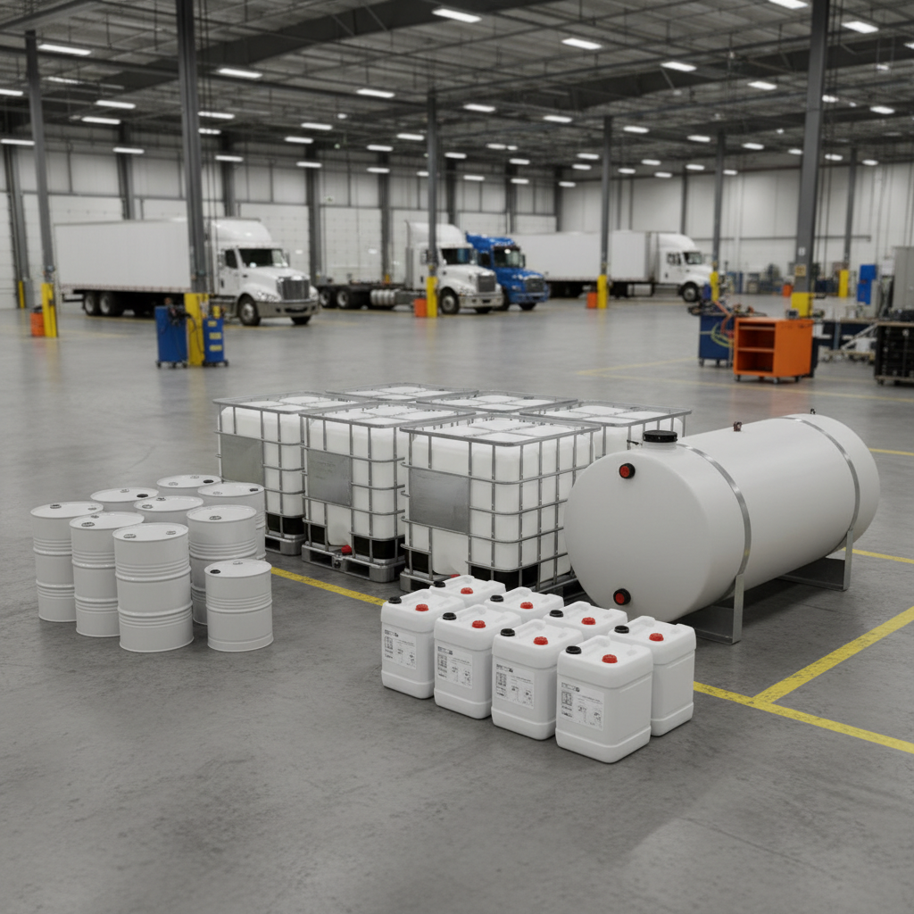 Fleet yard with oil containers illustrating SPCC threshold.