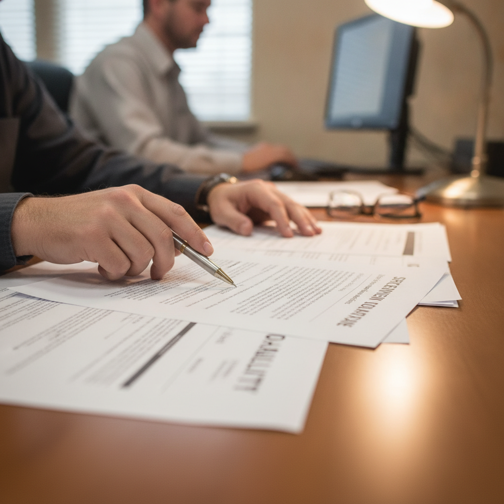 Engineer with legal documents showing SPCC liability risks.