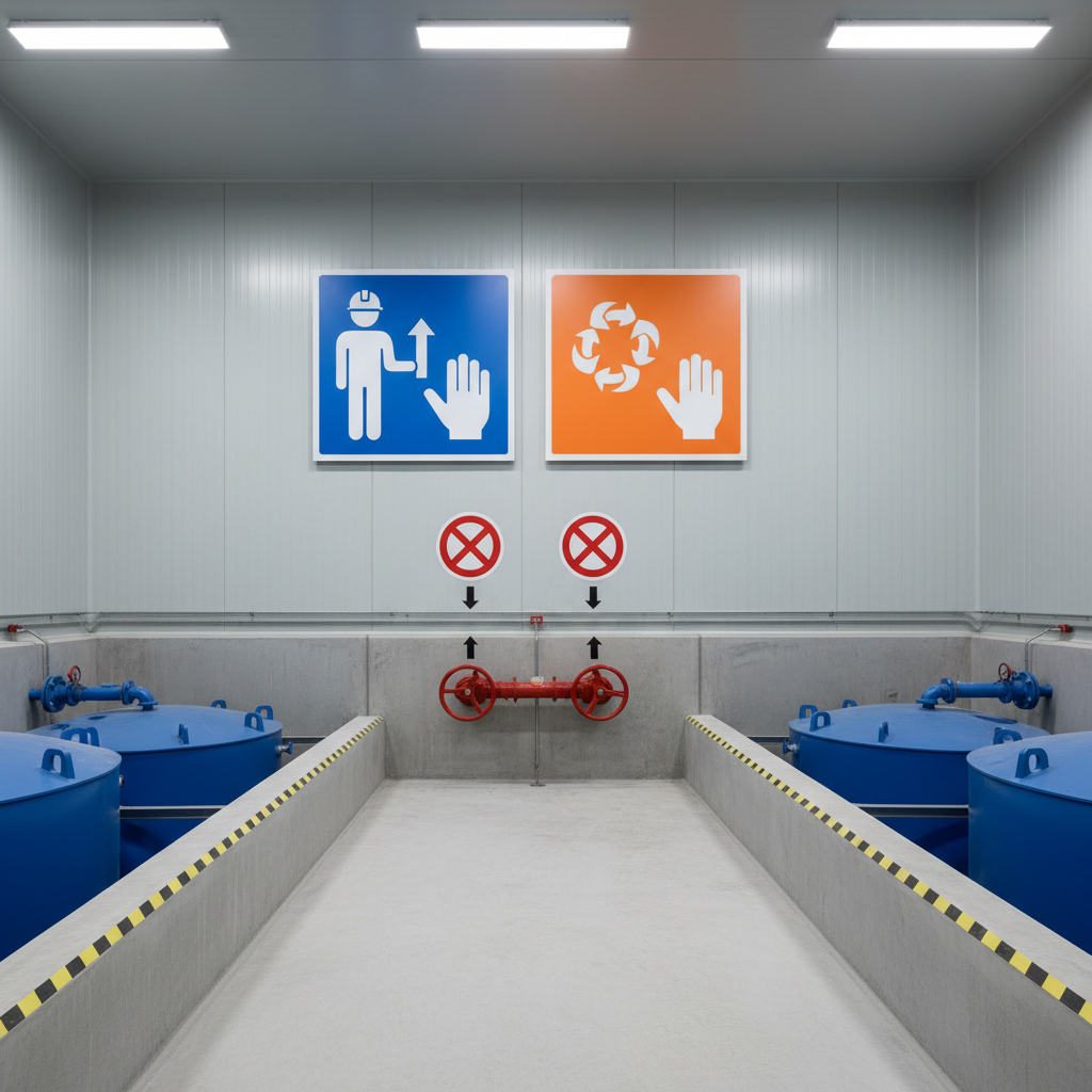 Containment area with spill response and emergency signage.