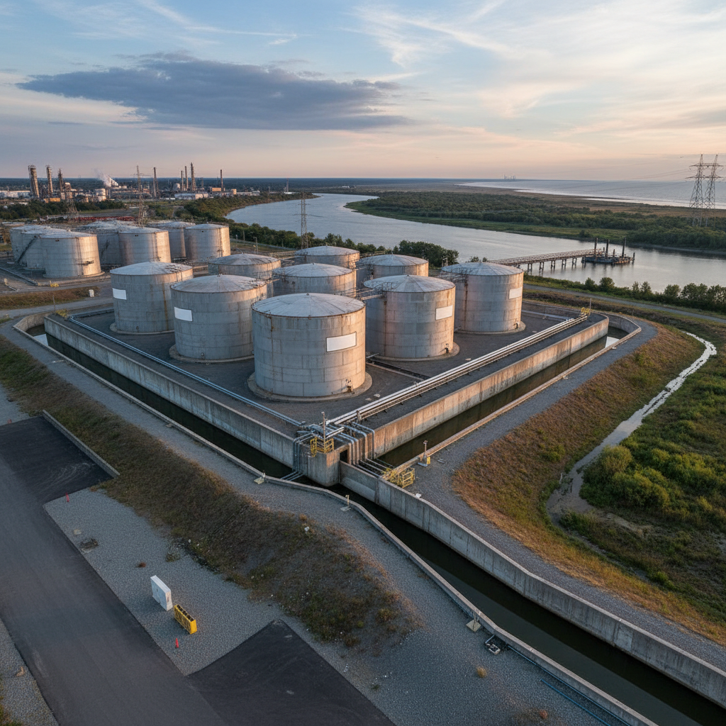 Facility with tanks labeled over 1,320 gallons, indicating SPCC plan coverage.