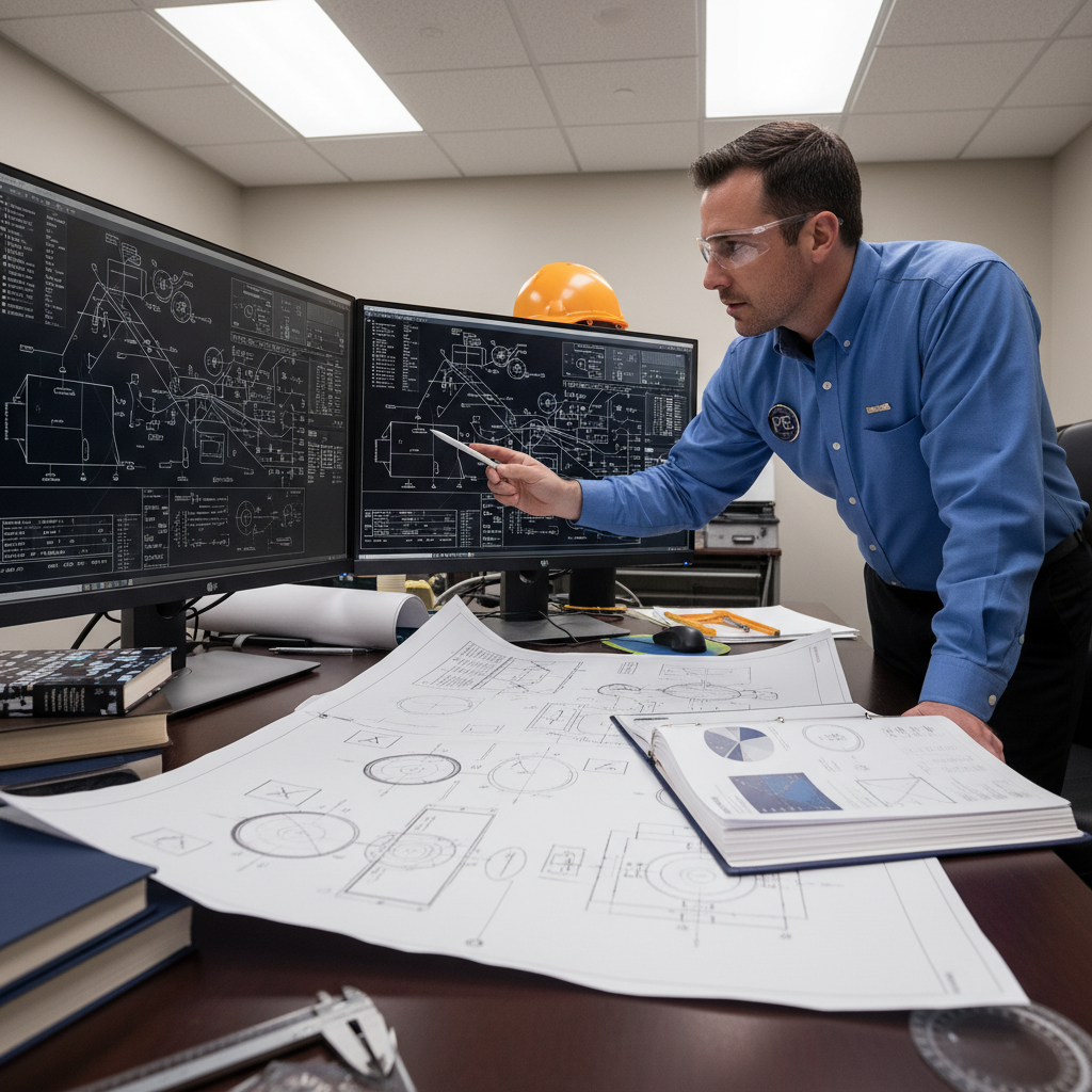 Professional engineer reviewing Tier II SPCC template with engineering calculations